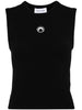 Marine Serre Crescent Moon-embroidered tank top