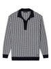 Emporio Armani Icon embossed stitch virgin wool polo neck sweater