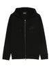 Emporio Armani Double jersey zip-up hoodie with embossed EA logo embroidery