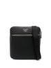 Emporio Armani Flat shoulder bag in regenerated saffiano leather with ASV eagle plaque