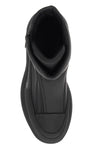 Alexander mcqueen rubberized fabric tread slick ankle boots