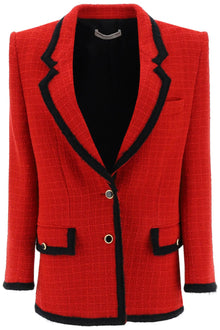  Alessandra rich single-breasted boucle tweed jacket
