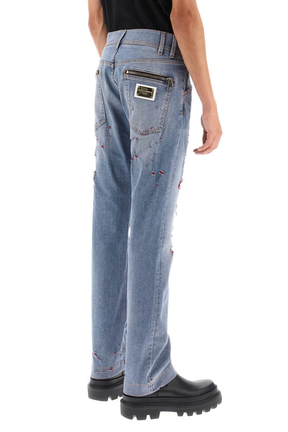 Dolce & gabbana re-edition jeans with destroyed detailing