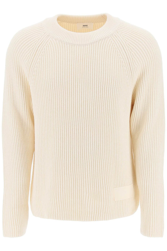 Ami paris cotton-wool crewneck sweater
