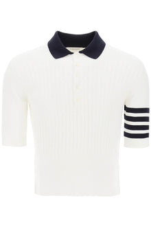  Thom browne placed baby cable 4-bar cotton polo sweater