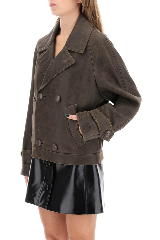Mvp wardrobe solferino jacket in vintage-effect leather