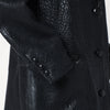 Cassell Single-breasted black leather coat