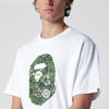 BAPE White T-shirt with camouflage print