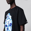BAPE Black T-shirt with blue/light blue camouflage print