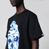 BAPE Black T-shirt with blue/light blue camouflage print