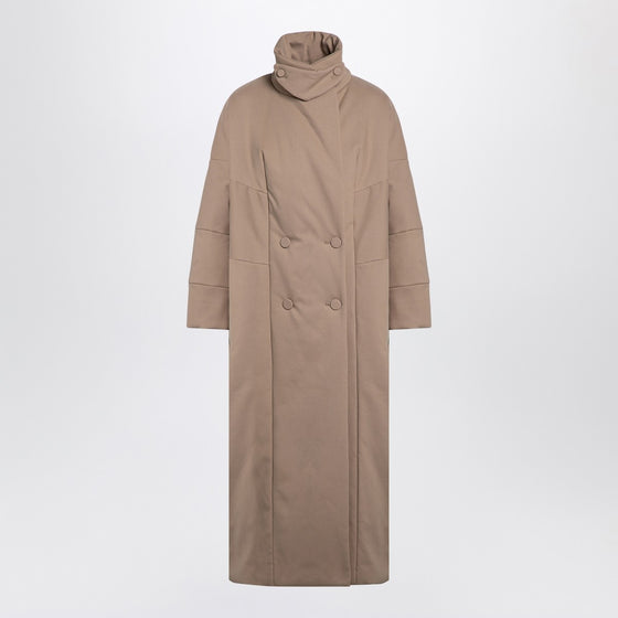 Dries Van Noten Oversized coat in camel-coloured cotton