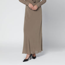  Alberta Ferretti Long beige viscose skirt