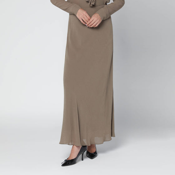 Alberta Ferretti Long beige viscose skirt