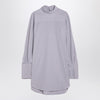 Dries Van Noten Light blue checked popeline turtleneck shirt
