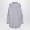 Dries Van Noten Light blue checked popeline turtleneck shirt