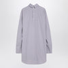Dries Van Noten Light blue checked popeline turtleneck shirt