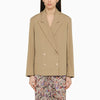 Dries Van Noten Beige double-breasted cotton jacket