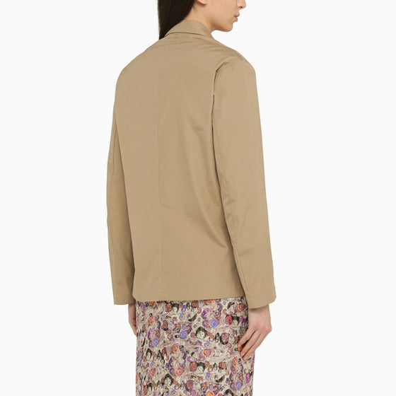 Dries Van Noten Beige double-breasted cotton jacket