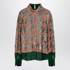 Dries Van Noten Green/pink/silver blouse with sequins