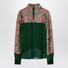 Dries Van Noten Green/pink/silver blouse with sequins