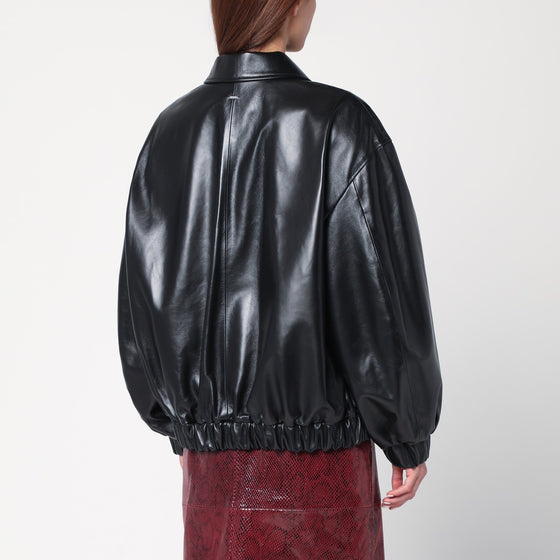 Cassell Black leather bomber jacket