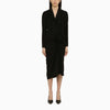 Dries Van Noten Black wool-blend dress with drape