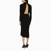 Dries Van Noten Black wool-blend dress with drape