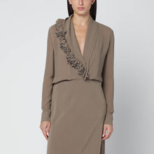  Alberta Ferretti Beige blouse with floral embroidery