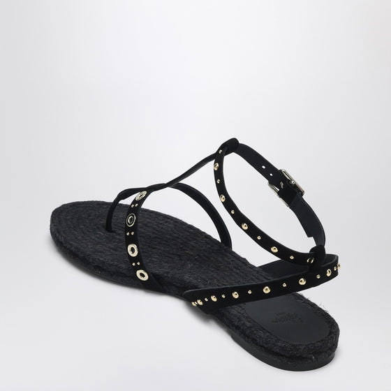 Castañer Low-heeled black Pati with studs