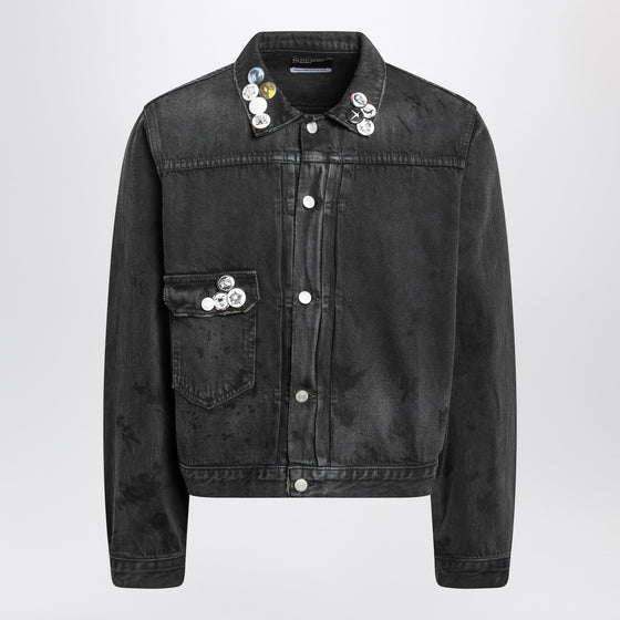 Enfants Riches Déprimés Type VII Pin Assemblage jacket in grey denim