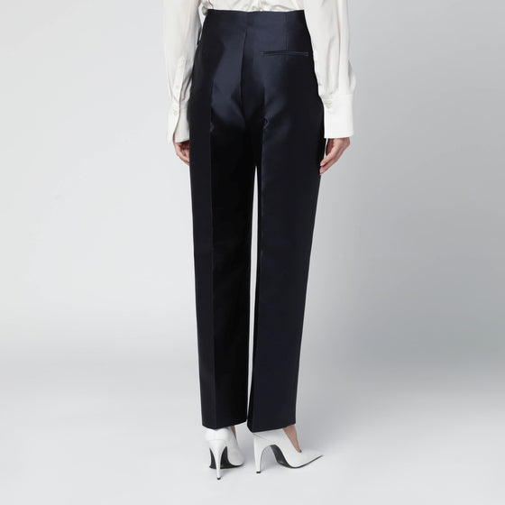 Alberta Ferretti Blue silk-blend satin trousers