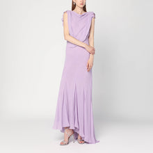  Alberta Ferretti Long dress with light purple ruffles