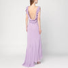 Alberta Ferretti Long dress with light purple ruffles