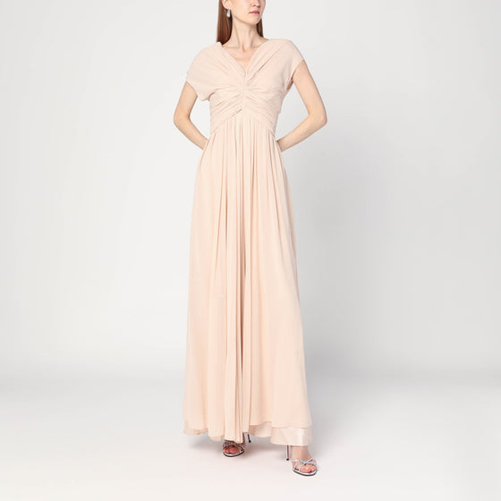 Alberta Ferretti Light pink dress in silk georgette