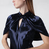 Alberta Ferretti Long blue dress in shiny satin