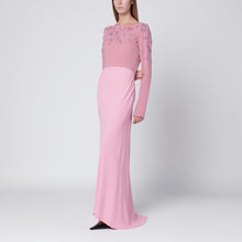 Alberta Ferretti Pink evening dress with bead embroidery