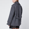 Calvin Klein Grey double-breasted houndstooth coat