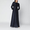 Alberta Ferretti Long blue silk-blend mikado dress