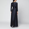 Alberta Ferretti Long blue silk-blend mikado dress