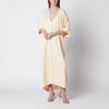 Alberta Ferretti Long pink caftan dress with V-neck