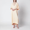 Alberta Ferretti Long pink caftan dress with V-neck