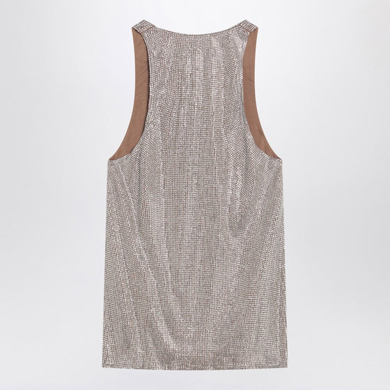 Giuseppe di Morabito Tank top with silver rhinestones