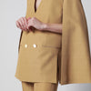 Alberta Ferretti Beige ochre double-breasted silk jacket