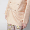 Alberta Ferretti Beige double-breasted jacket in silk organza