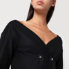 Alberta Ferretti Black wool V-neck jacket