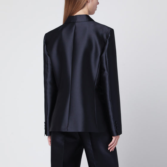 Alberta Ferretti Single-breasted jacket in glossy silk-blend satin