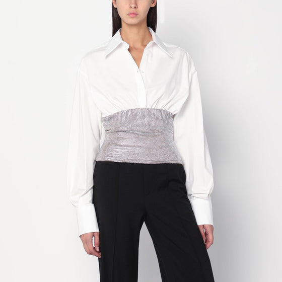 Giuseppe di Morabito White shirt with rhinestone bustier