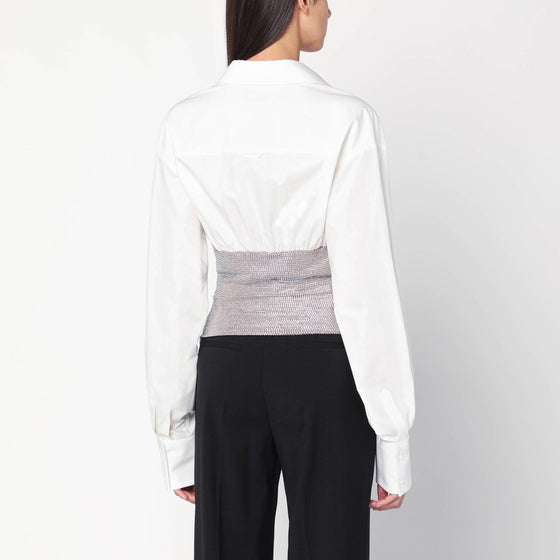 Giuseppe di Morabito White shirt with rhinestone bustier