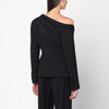Giuseppe di Morabito Asymmetrical black jacket with brooch detail