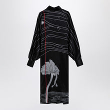  Ferragamo Black silk satin midi dress